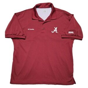 Alabama Crimson Tide Columbia PFG Omni-Shade Athletic Golf Polo Shirt Mens Large